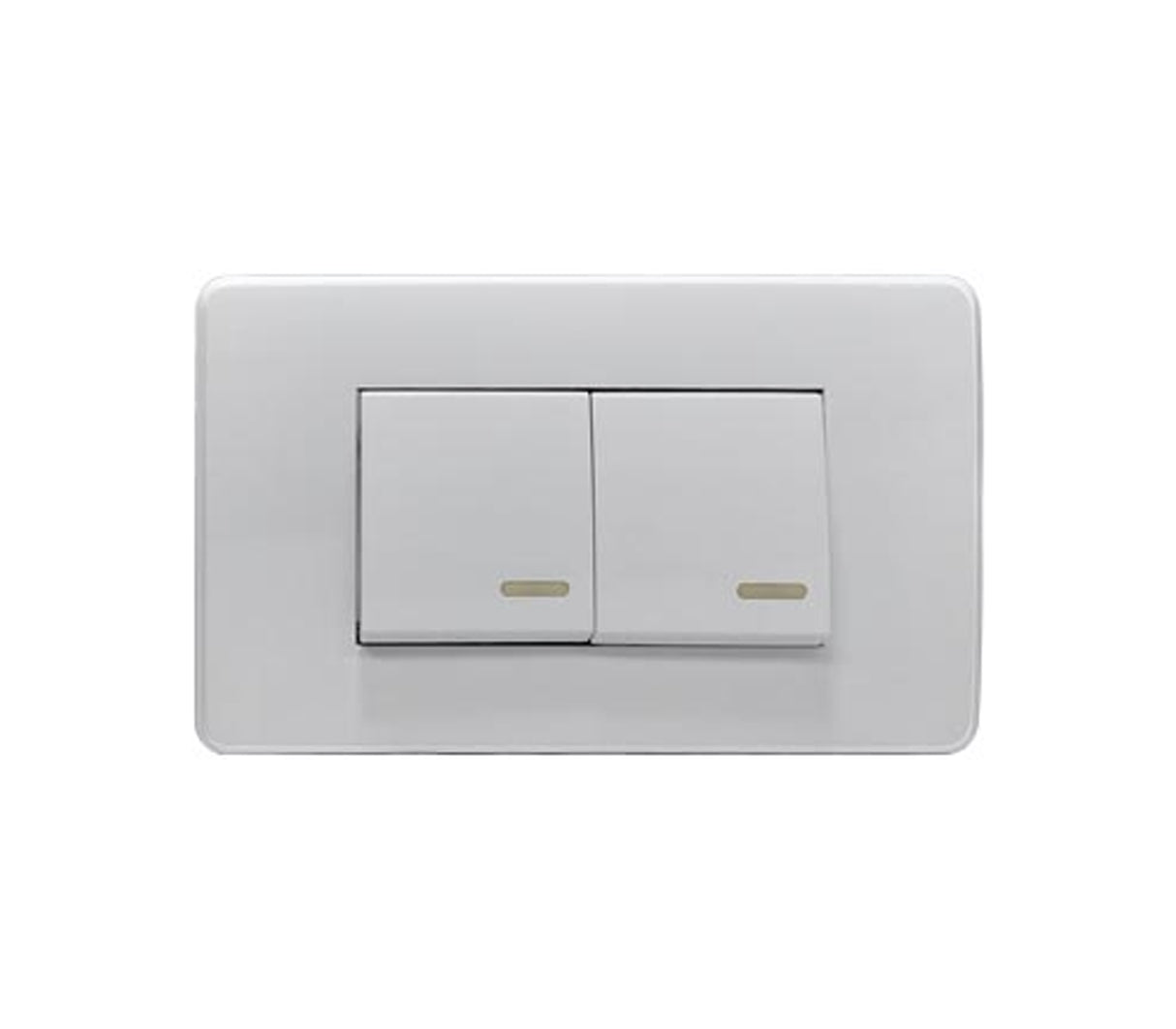 Interruptor doble pulsador 10A de pared - Blanco