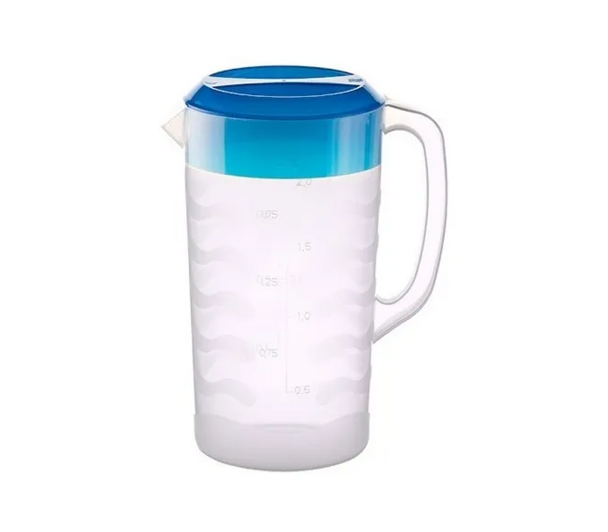 Jarra moderna 2.2 lts trasnp. C/tapa en colores surtidos Manaplas