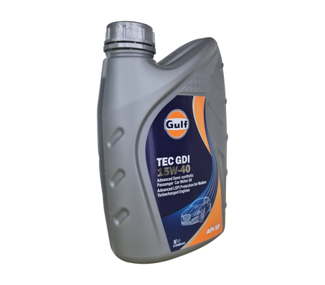 Lubricante automotriz TEC GDI 15W - 40 semi sintético gasolina 1 litro Gulf