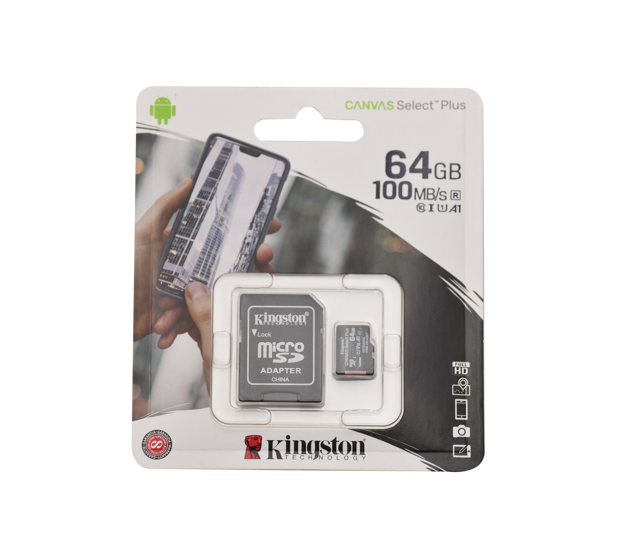 Micro SD 64GB + Adaptador Kingston