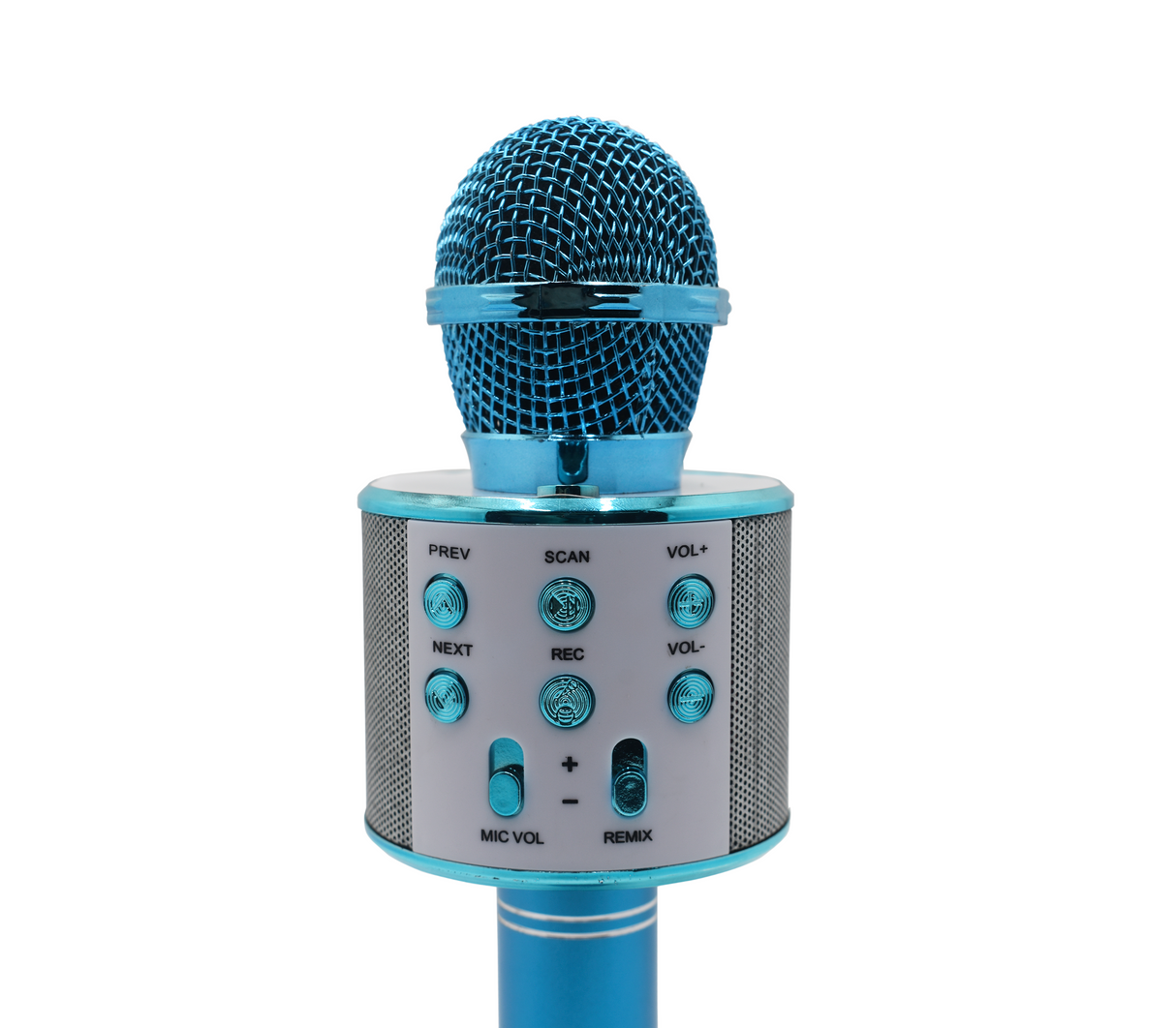 Micrófono Inalámbrico Genérico Color Azul Con Altavoz