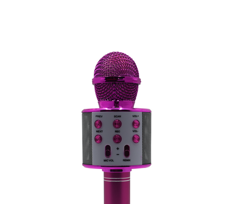 Micrófono inalambrico con Bluetooth fucsia Powerfik