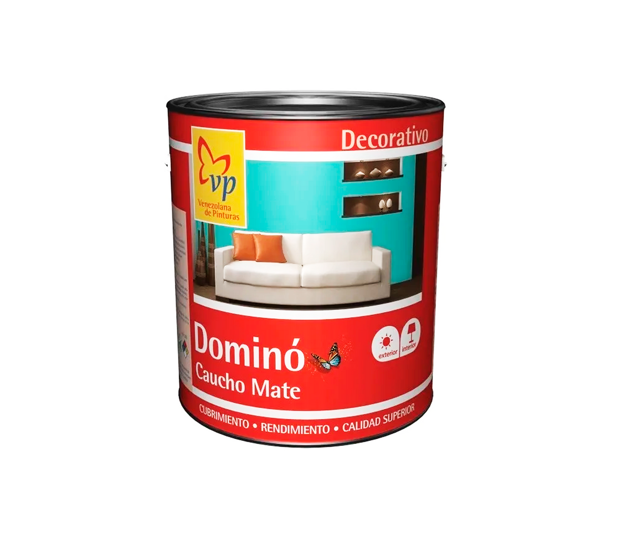 Pintura Domino Galón Caucho Mate Interior - Exterior Clase B Vp