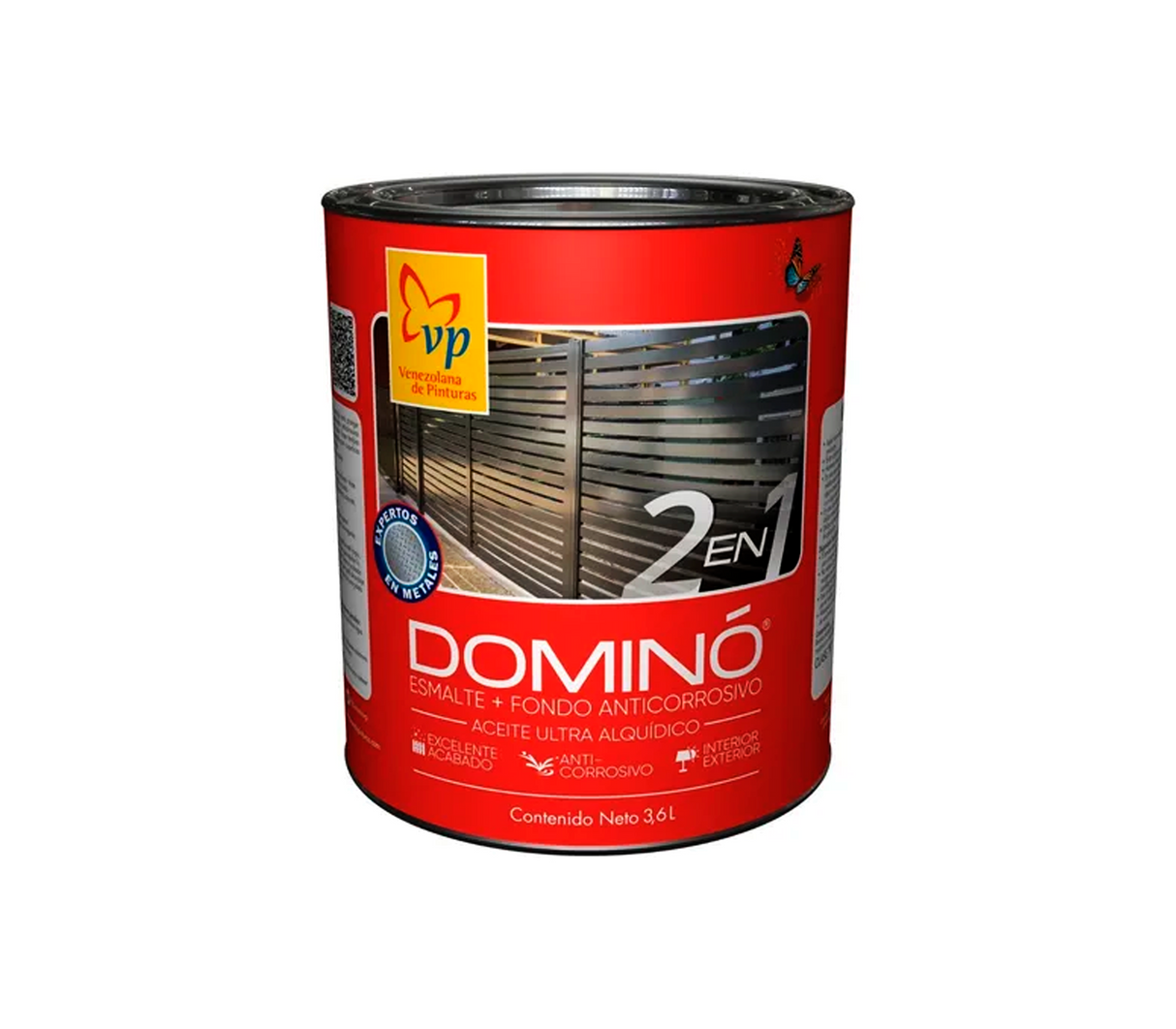 Pintura Domino Esmalte 2 en 1 Mate Int/Ext Clase B Vp