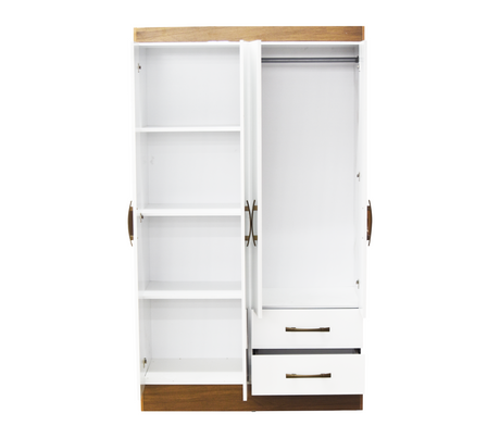 Ropero chile 952026.6 4 puertas 2 gavetas natural blanco con puerta Dj Muebles