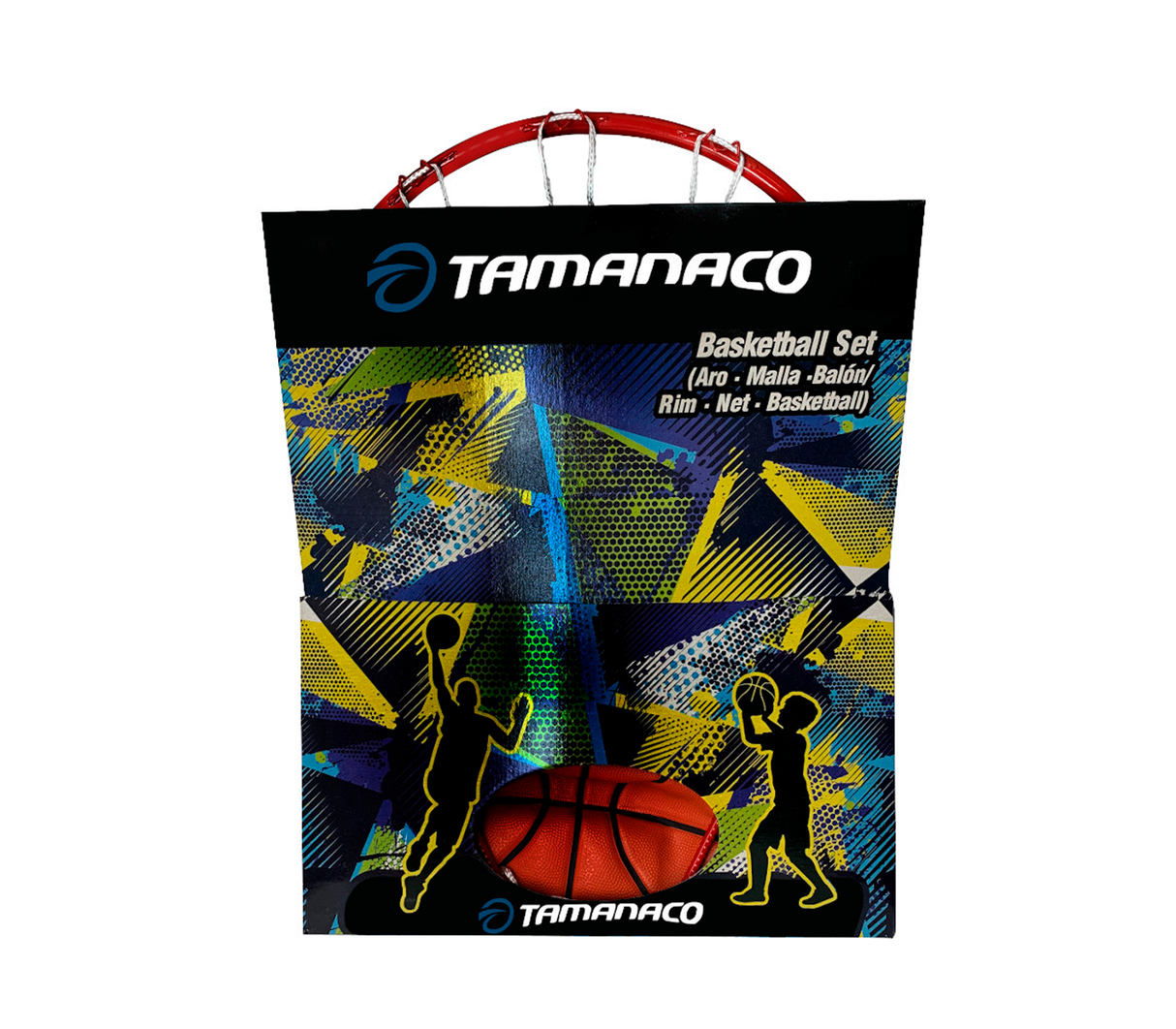 Set aro malla basketball + balón Tamanaco