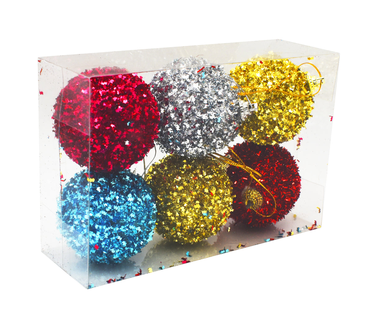 Set de 6 bolas 6cm colores surtidos Gtronic