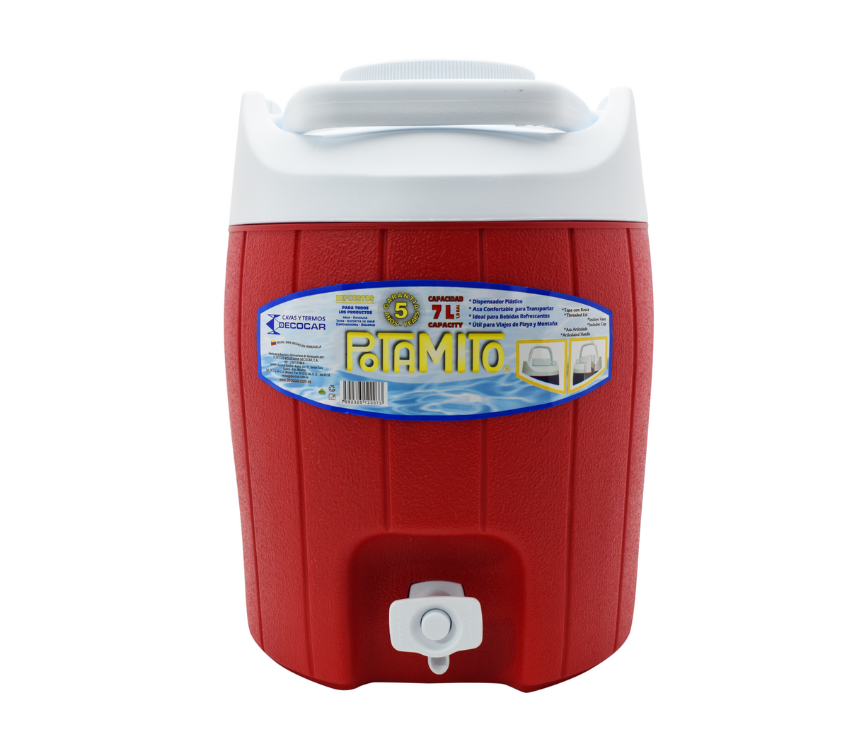 Termo potamito 7 litros Rojo Decocar