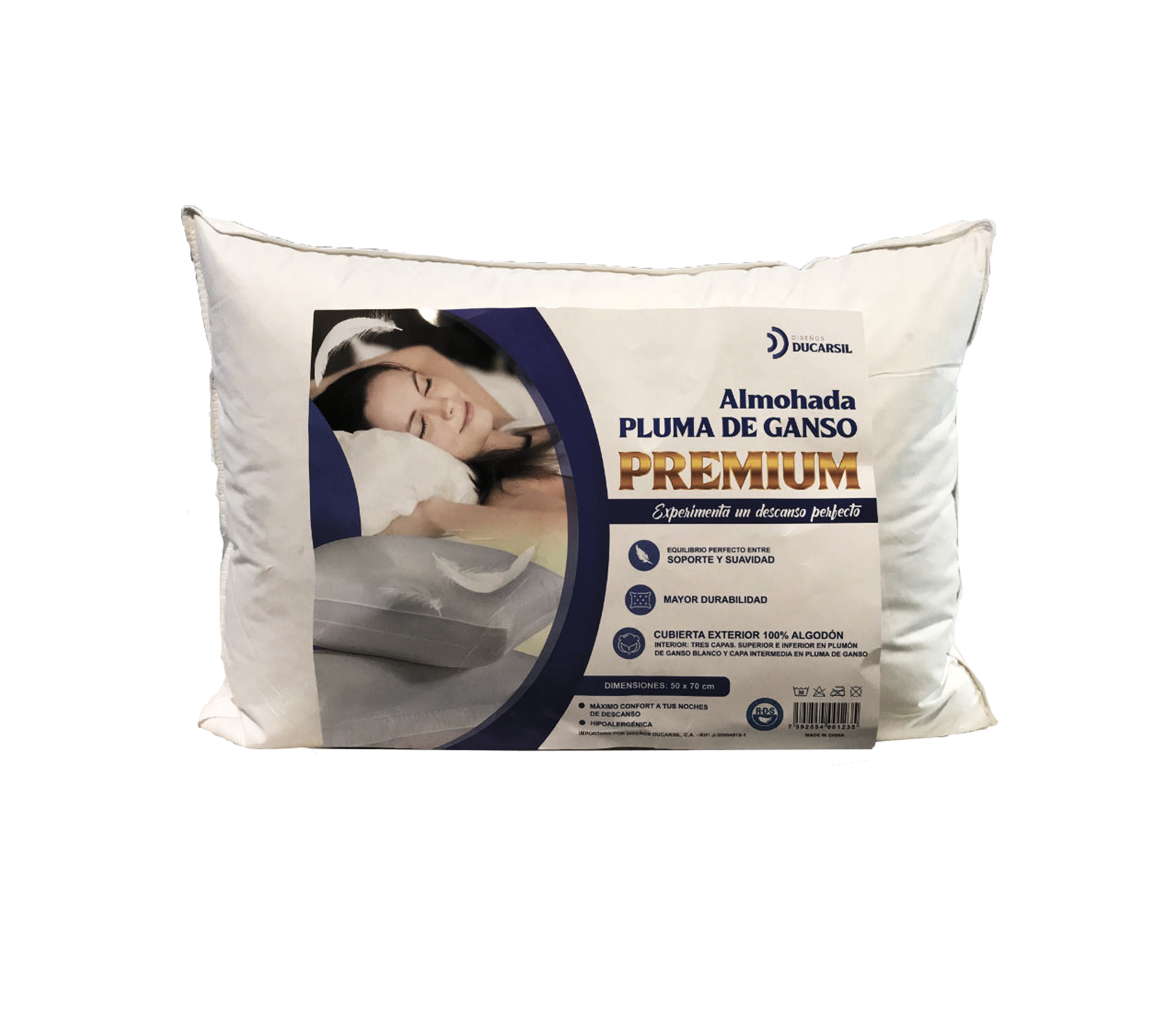 Almohada pluma ganso sale