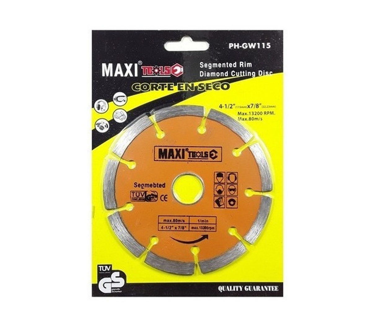 Disco corte de concreto 4 1/2" cod. 3-154 Maxi Tools