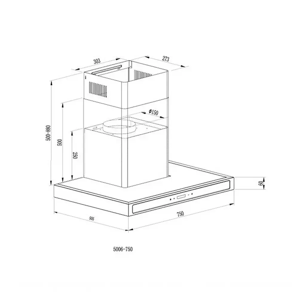 QUADRATO76-AC Campana quadrato 76cm (30) 110V acero Drija 2.webp