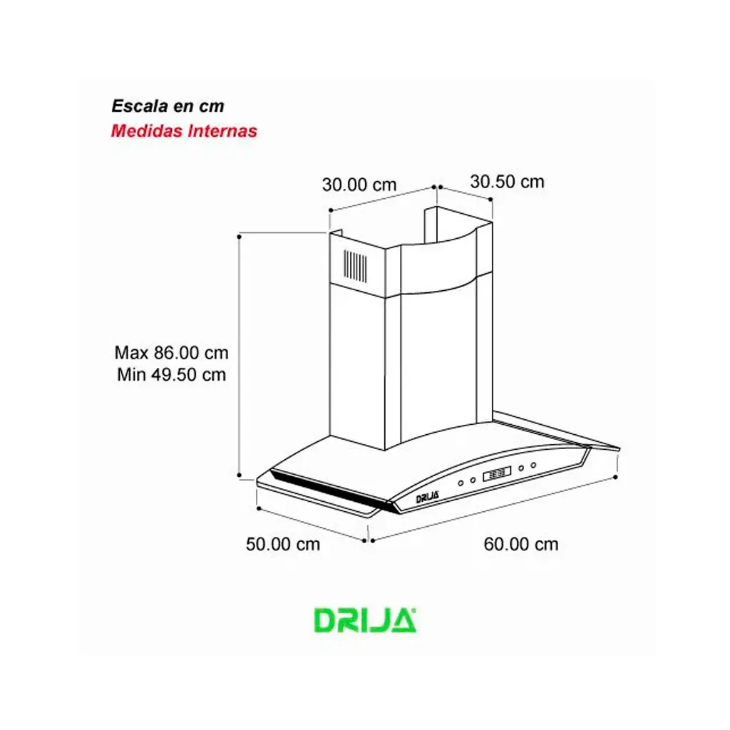 PRI-TOUCH60-AC Campana Prisma Touch 60 cm acero Drija 3.webp