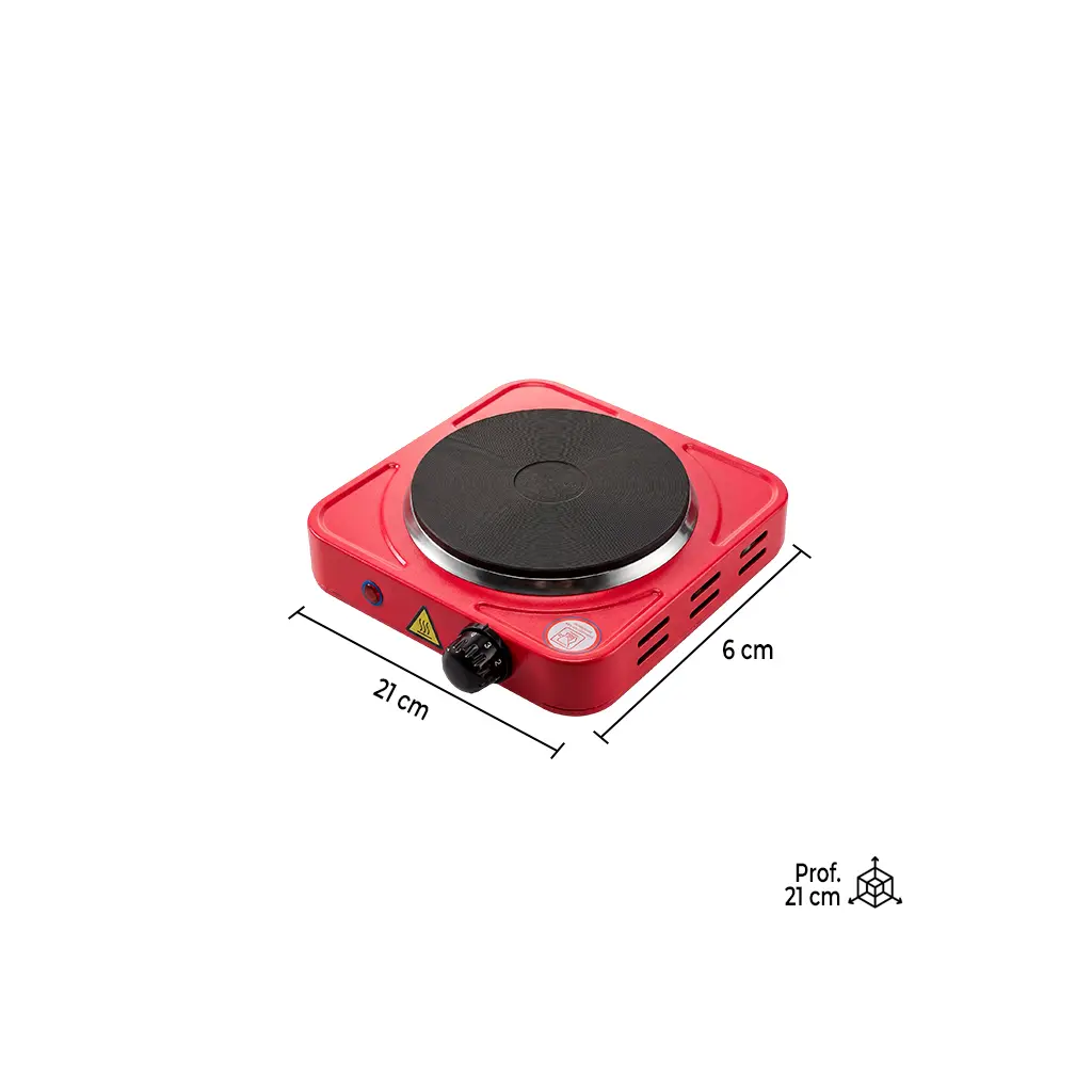 CH10A-ROJO Cocinita eléctrica 1 hornilla 1000W rojo Jaguar MEDIDAS.webp