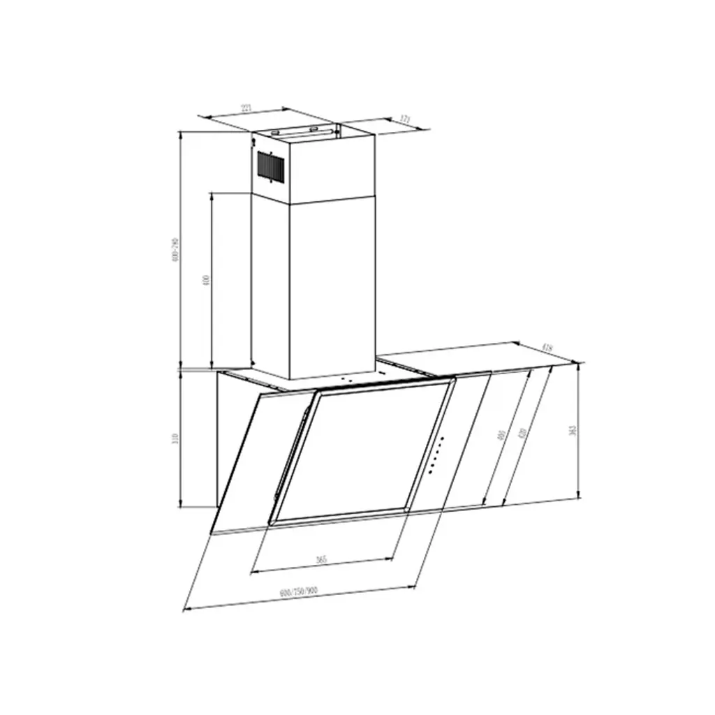 CAMP-OBSCURA90.NG Campana obscura 90cm black Vetrux 2.webp