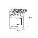 Cocina a gas piso Venecia 90cm 5 hornillas acero Drija (1).webp
