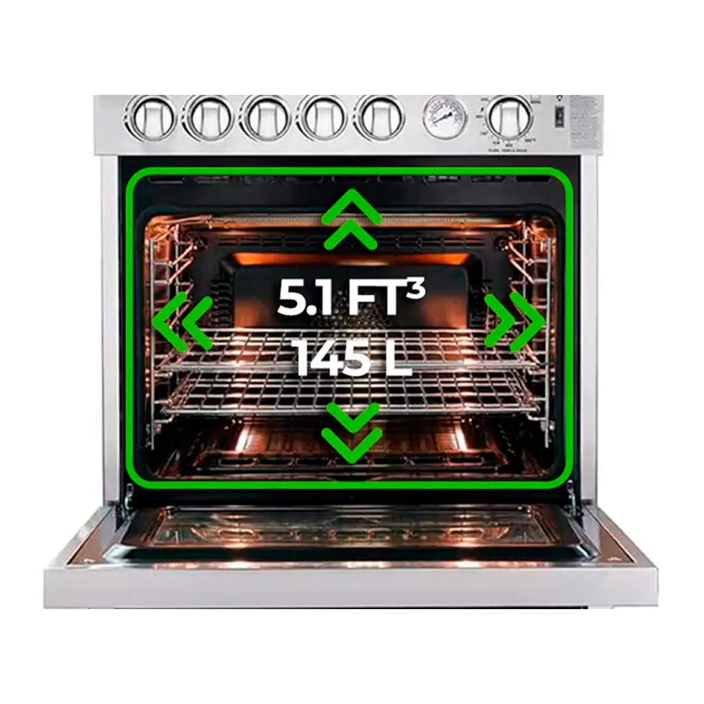 Cocina a gas piso Venecia 90cm 5 hornillas acero Drija 2 (1).webp