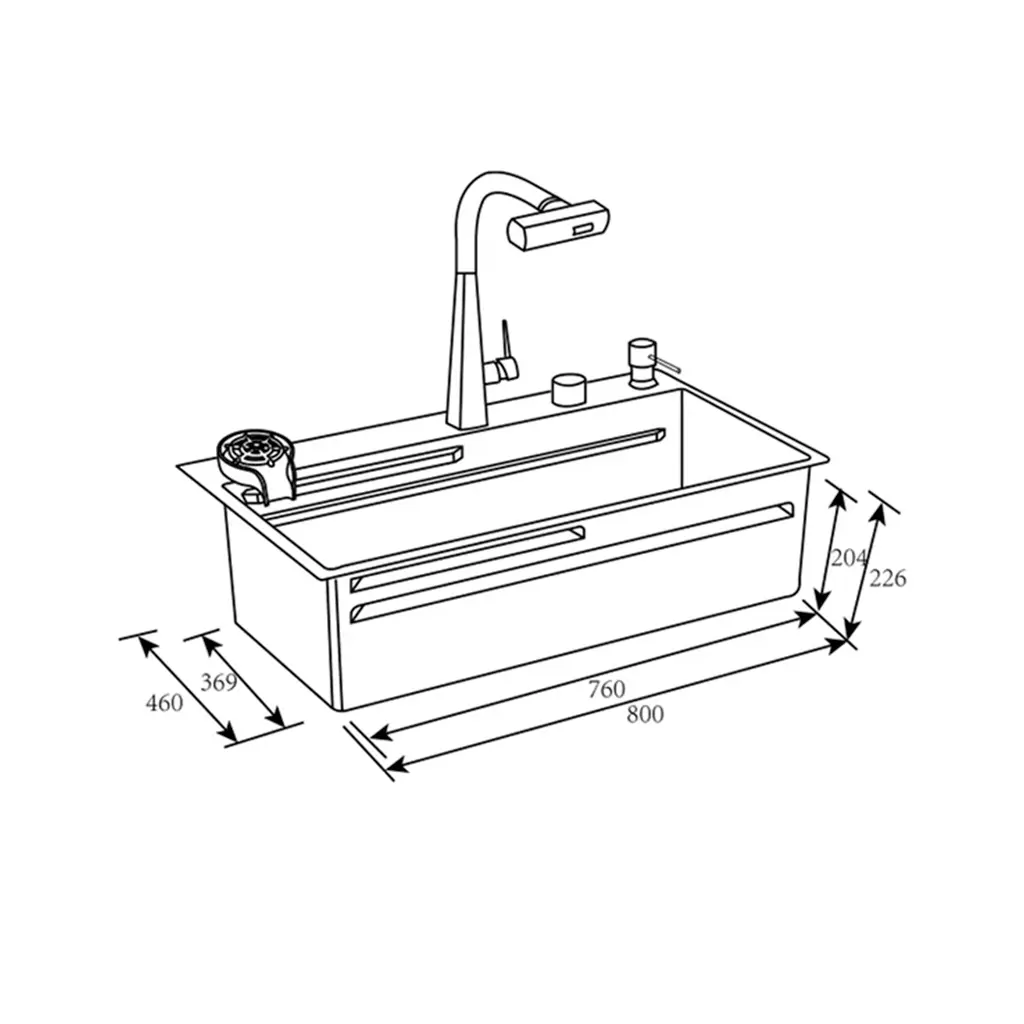 FLUSSO LITE 80 Fregadero Flusso Lite 80 1 tina + accesorios acero inox Vetrux ODOO2.webp