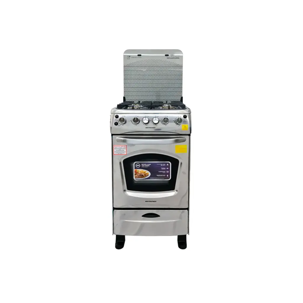 Cocina a gas 20_ de piso 4 hornillas con horno acero inoxidable Premier (1).webp