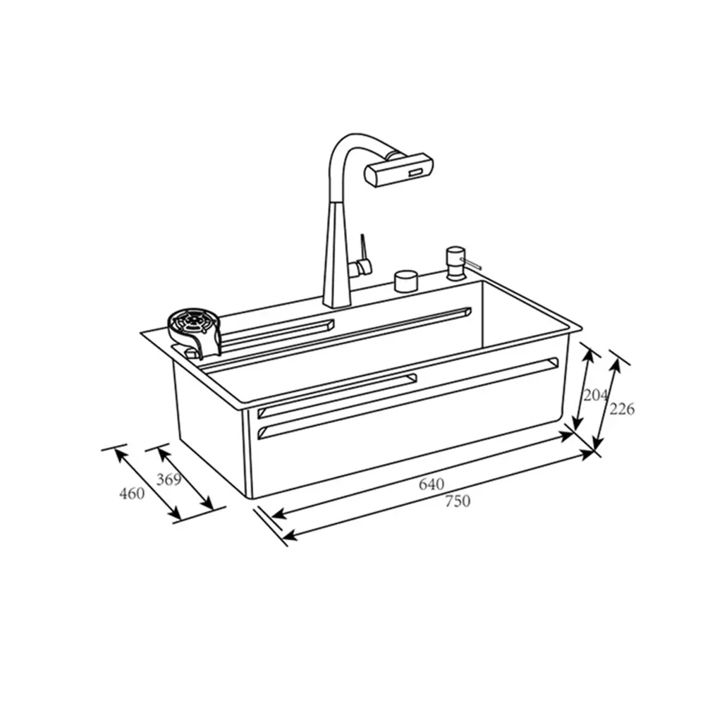 FLUSSO LITE 75 Fregadero Flusso Lite 75 1 tina + accesorios acero inox Vetrux 1.webp