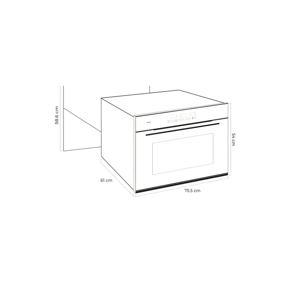 Horno para empotrar pacific air 76cm (30) eléctrico 220-240V Acero Drija.webp