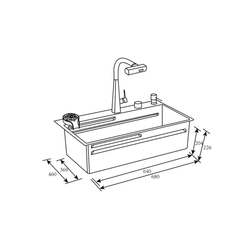 FLUSSO LITE 68 Fregadero Flusso Lite 68 1 tina + accesorios acero inox Vetrux 9.webp