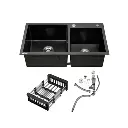 FLUSSO 82 DUAL Fregadero Flusso 82 Dual 2 tinas + accesorios Acero inox Vetrux 1.webp