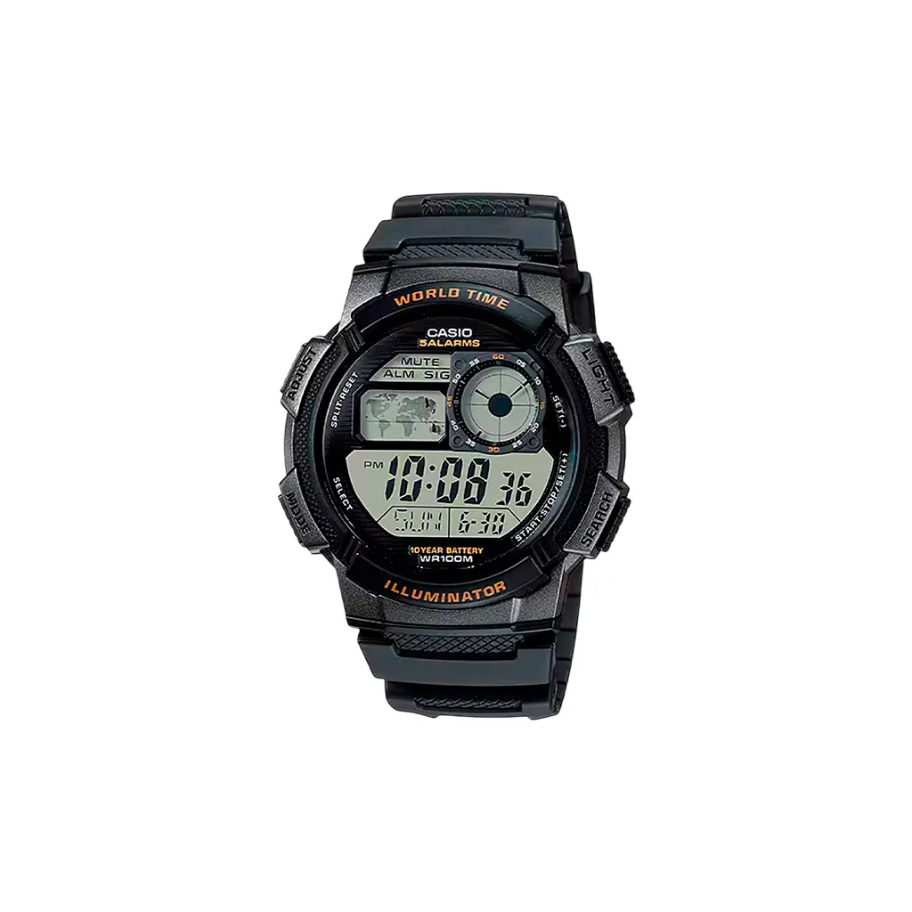 Reloj digital para caballero World Time negro Casio