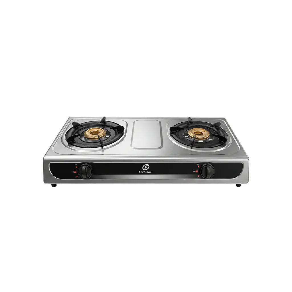 Cocinita a gas 2 hornillas acero inoxidable Fortunne