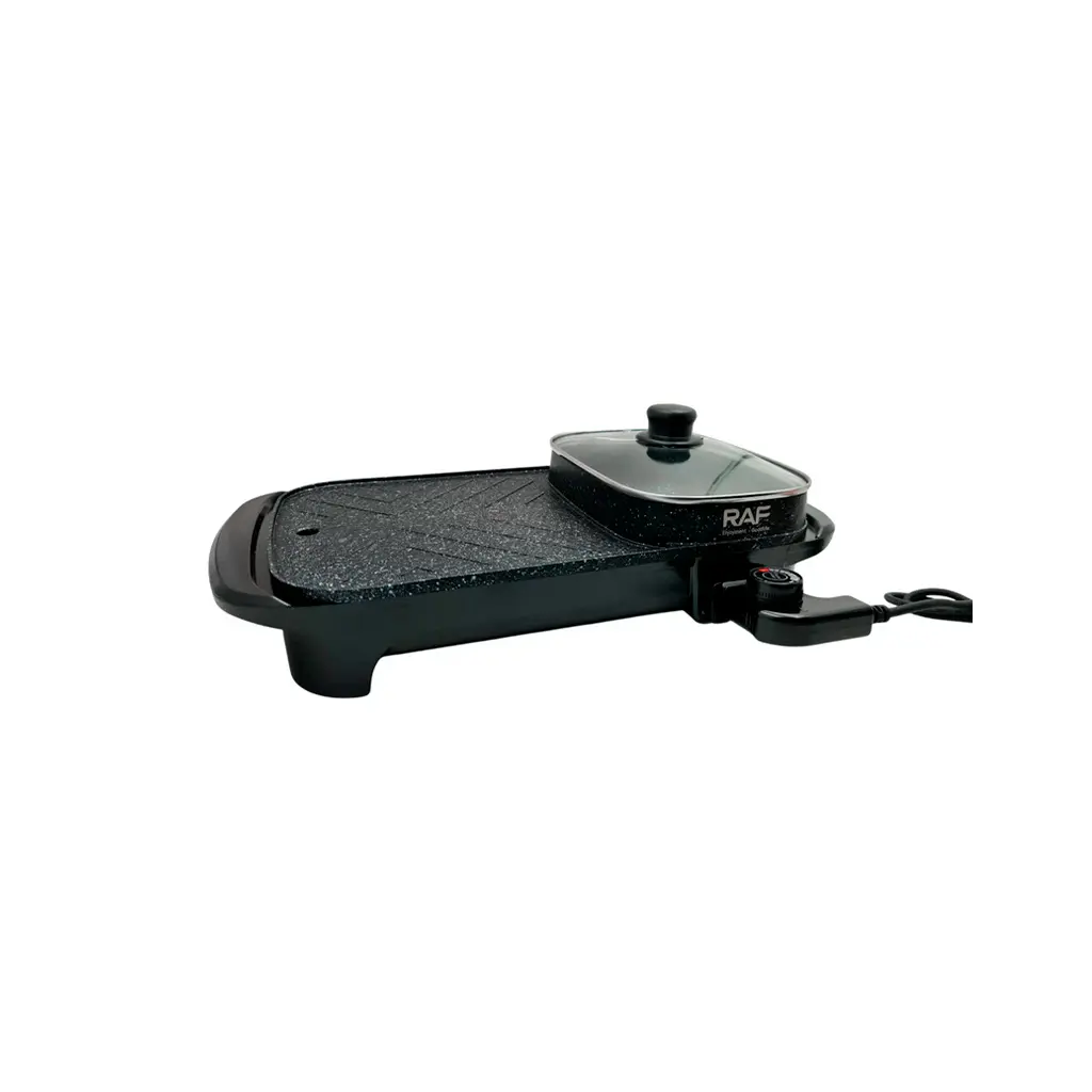 Plancha eléctrica multifuncional 2 en 1 con olla 1200W RAF
