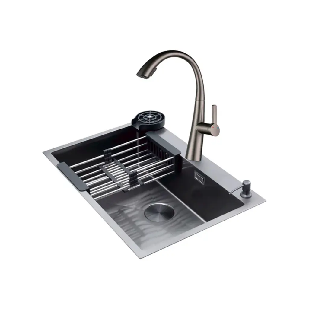 Fregadero Bolonia 84 1 tina + accesorios acero inox Drija