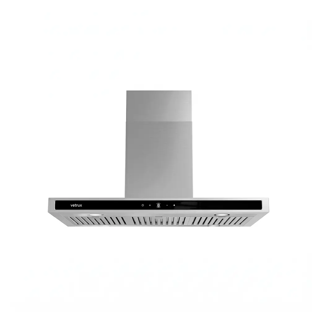 Campana Tetra Isla Touch 90 cm acero Vetrux