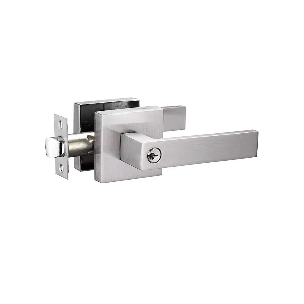 Cerradura p/dormitorio metalica c/manilla cuadrada Fortek