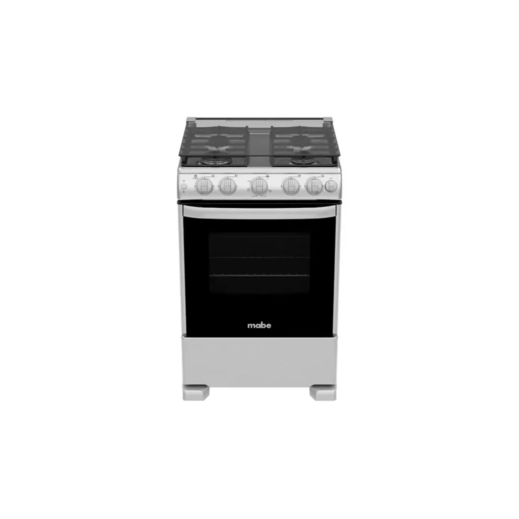 Cocina a gas piso 60cm 4 hornillas acero inox Mabe