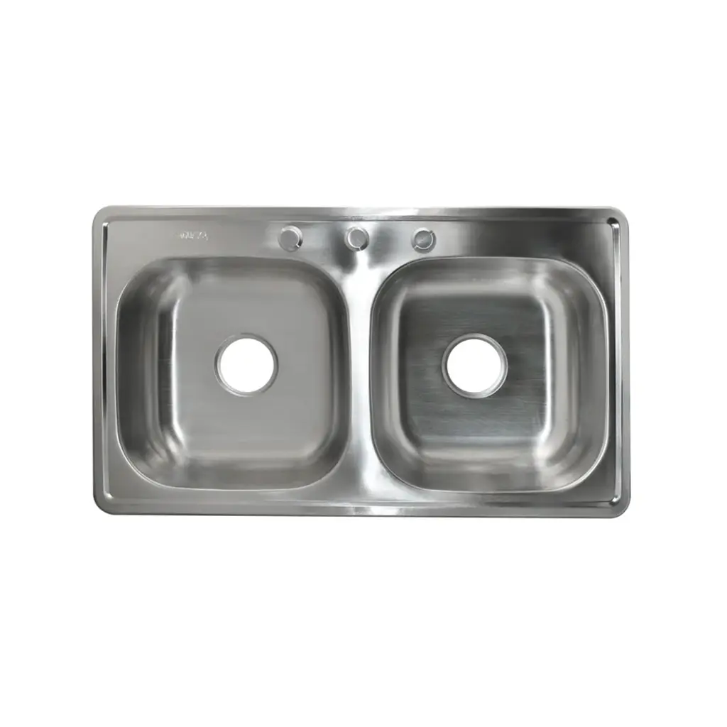 Fregadero doble tina 84x48x15cm acero inoxidable Faguax