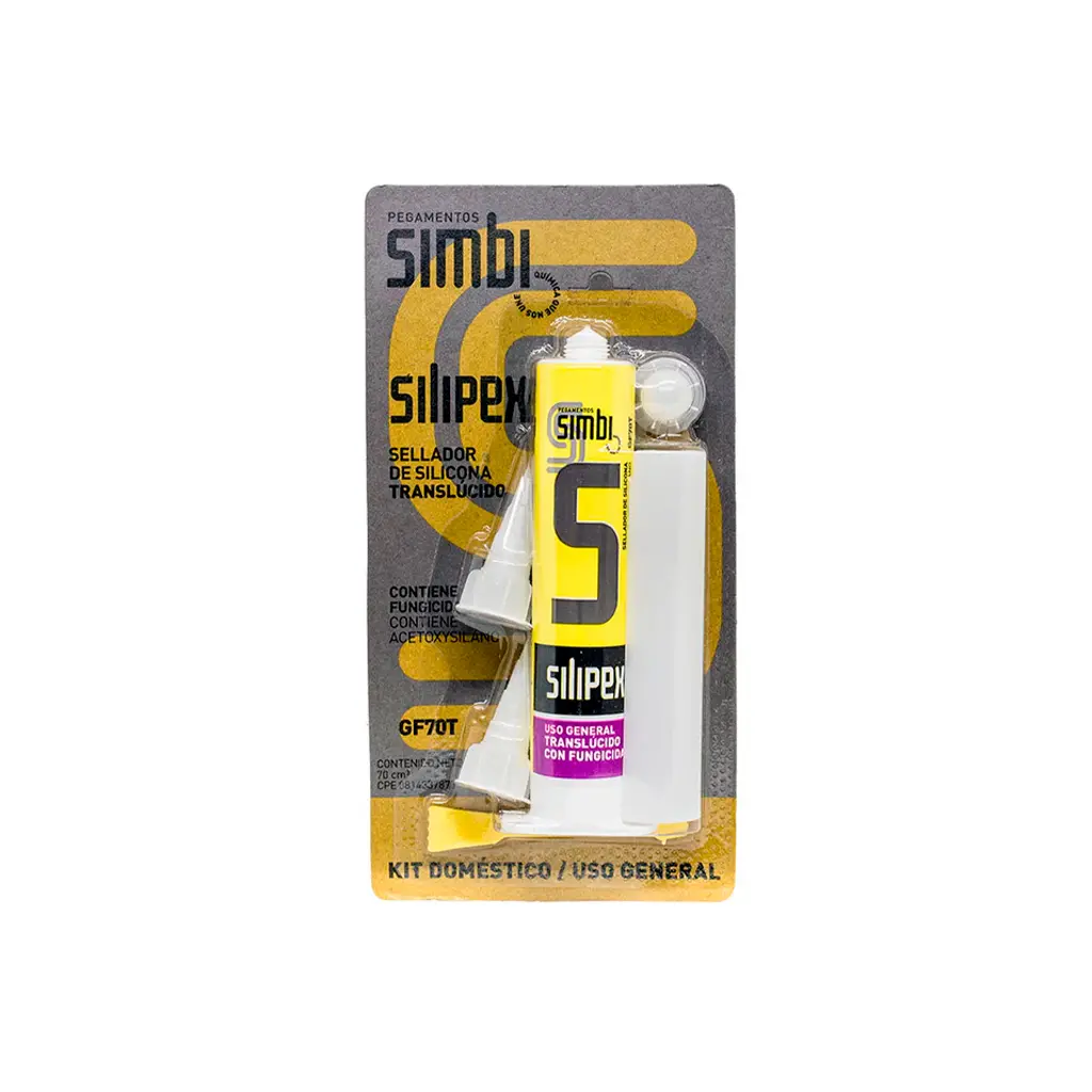 Sellador de silicon uso general con fungicida 70mm translucidoSilipex