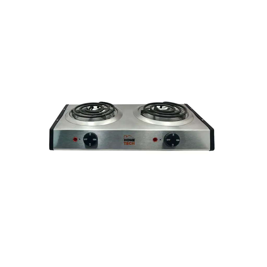 Cocinita electrica 2 hornillas acero inoxidable 2000W Home Tech