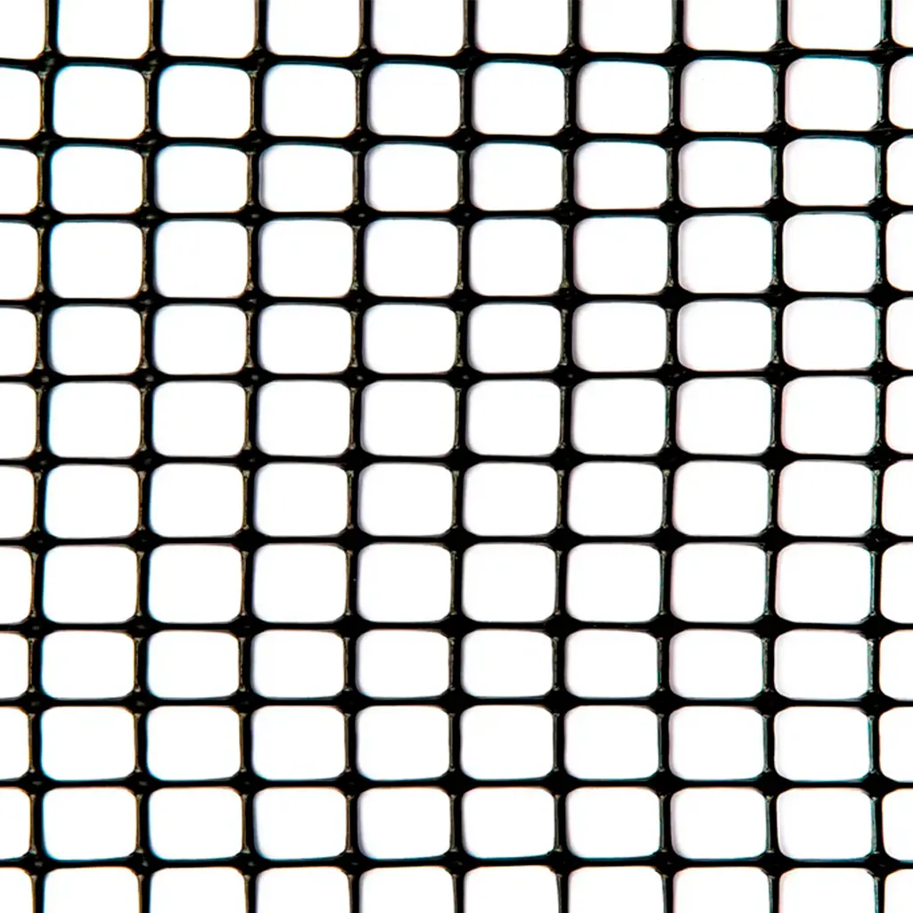 Malla plastica reja 10x10mm 1.03x25 metros negro Trical
