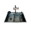 Fregadero Flusso Lite 68 1 tina + accesorios acero inox Vetrux