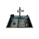 Fregadero Flusso Lite 75 1 tina + accesorios acero inox Vetrux