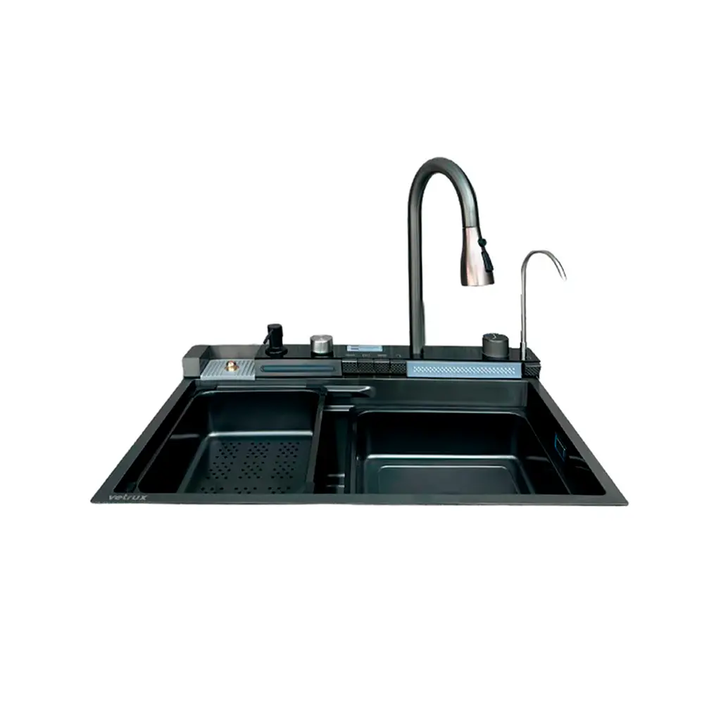 Fregadero Flusso Pro 80+ 1 Tina + Accesorios Acero Inox Vetrux