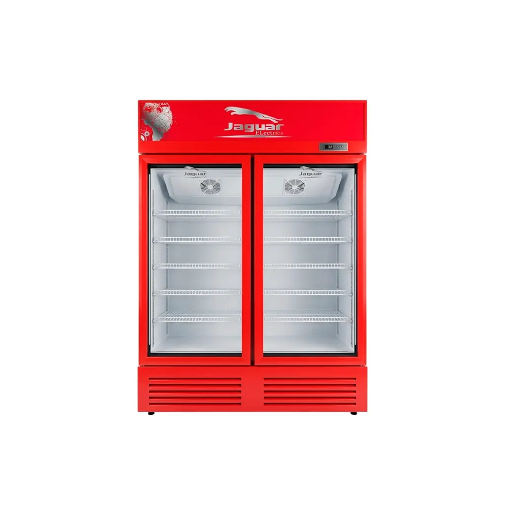 Nevera exhibidora vertical 24.72 pies rojo Jaguar