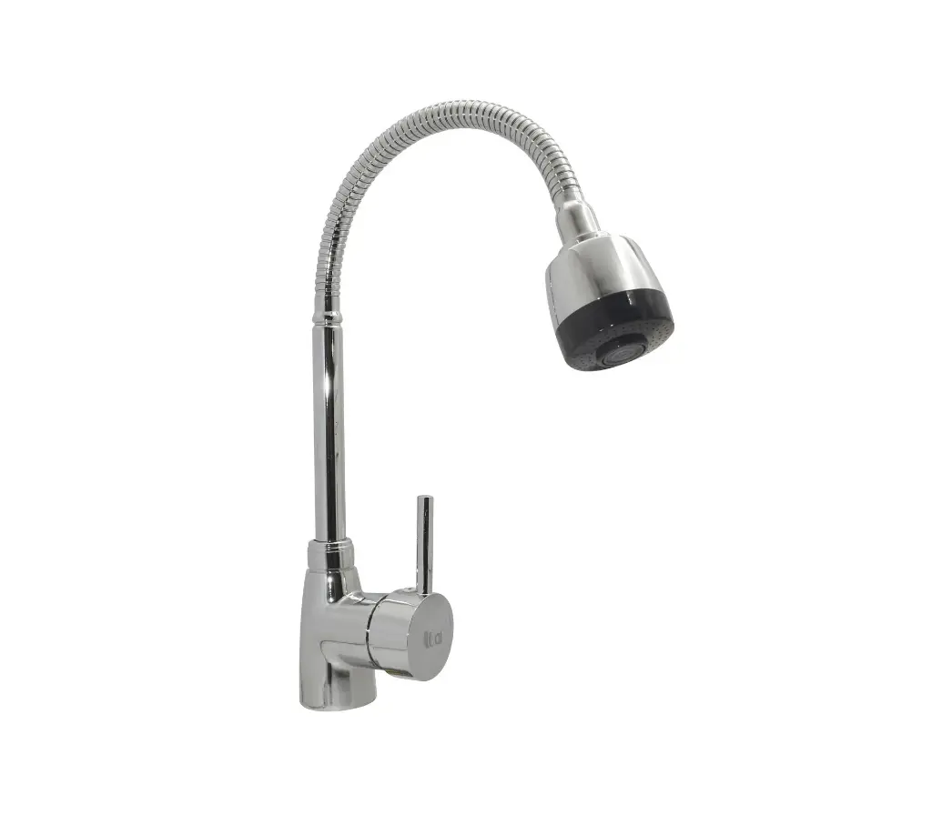 Grifería individual para fregadero monomando doble temperatura cuello flexible Wai  