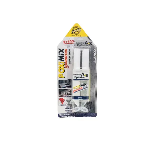 Soldadura Epoxica 5min Jeringa 25 cm³ blanco Poximix