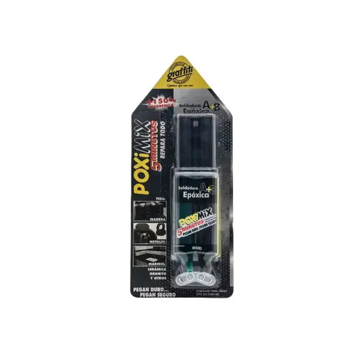 Soldadura Epoxica 5min Jeringa 25 cm³ negro Poximix