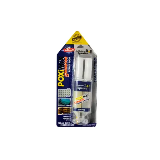 Soldadura Epoxica 5min Jeringa 25 cm³ translucido Poximix