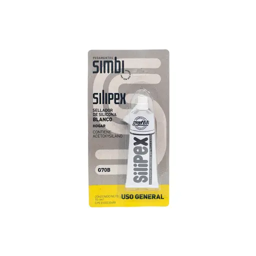 Sellador de silicon uso general con fungicida 70mm blanco Silipex