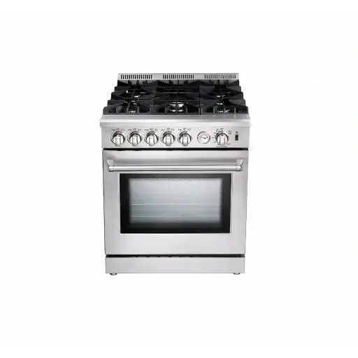 Cocina a gas piso Venecia 90cm 5 hornillas acero Drija