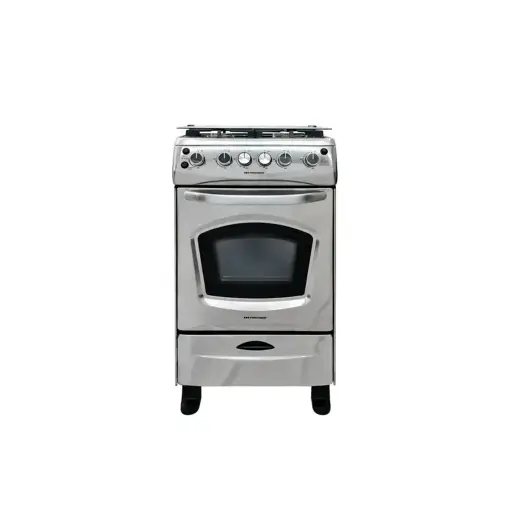 Cocina a gas 20" de piso 4 hornillas con horno acero inoxidable Premier