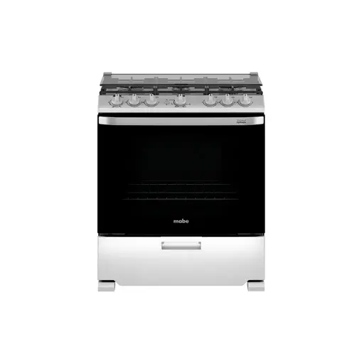 Cocina a gas piso 76cm 6 hornillas acero/inox Mabe