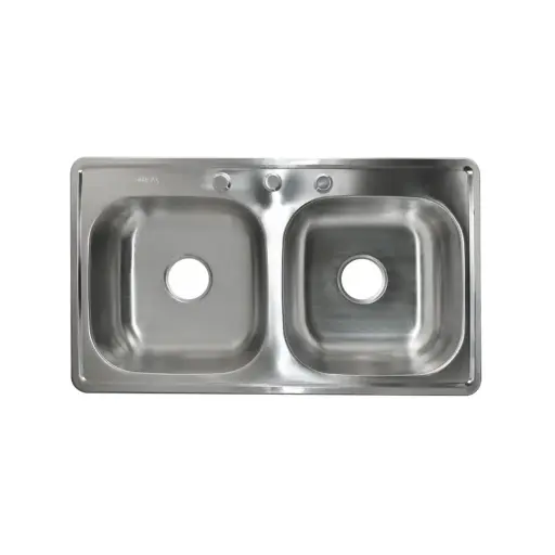 Fregadero doble tina 84x48x15cm acero inoxidable Faguax